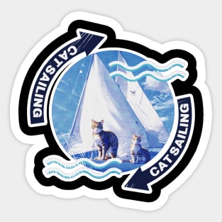 Cat Sailing Sticker